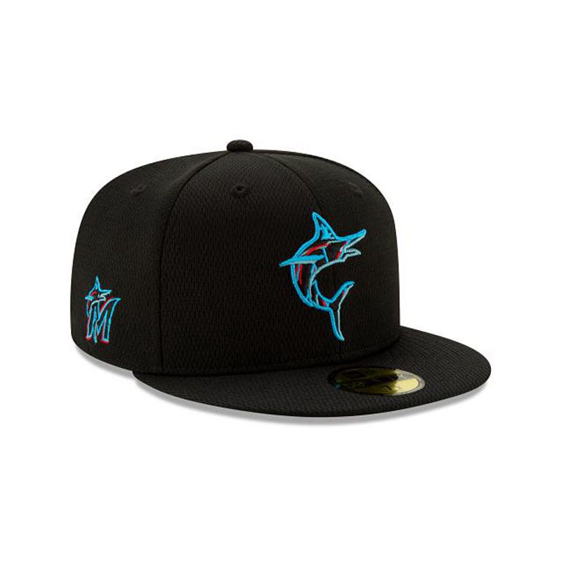 MLB Miami Marlins 2021 Spring Training 59Fifty Fitted (OQX0639) - Black New Era Caps